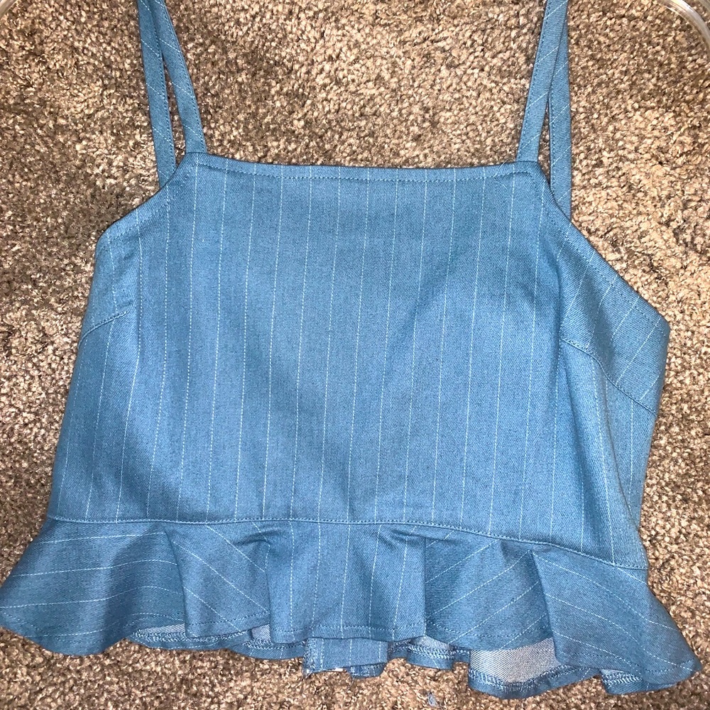 Blue Peplum Top